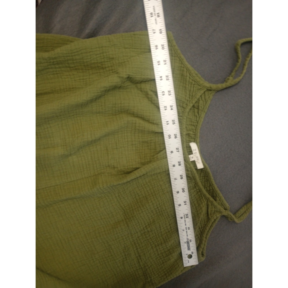Z Supply Gauzy Wide Leg Cropped Loose Jumpsuit Green M Cottage Garden Utility - Picture 9 of 12